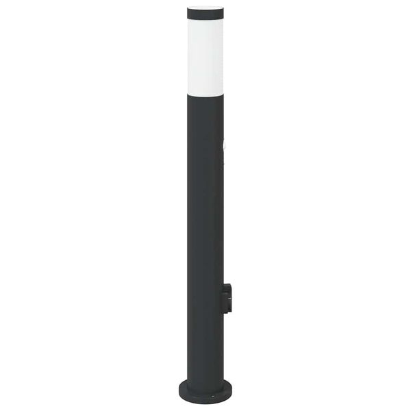 vidaXL Bollard Light with Sensor&Outlet 80 cm Stainless Steel IP44