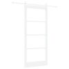 vidaXL Sliding Door ORKDAL White 93 x 211 cm Solid Pine Wood and Glass