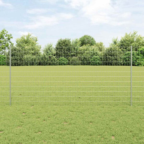vidaXL Fence and Post Silver 1.2 x 25 m Steel