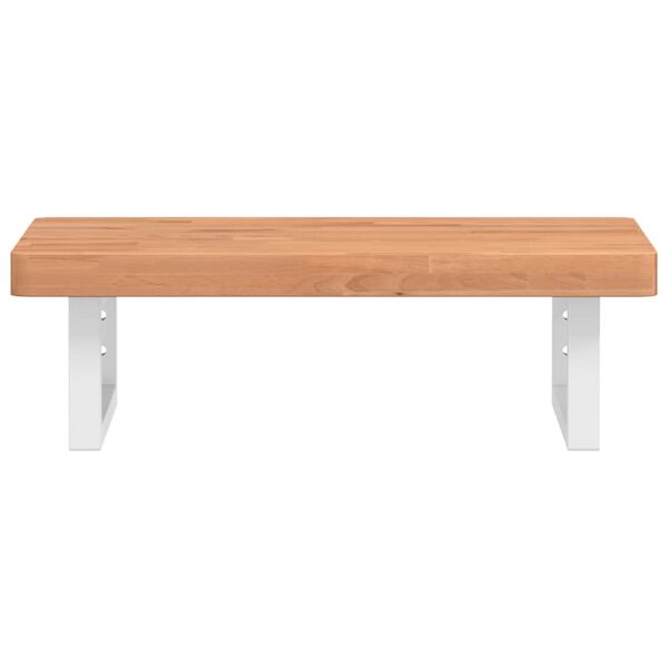 vidaXL Basin Shelf Wall Mounted Steel and Solid Wood Beech