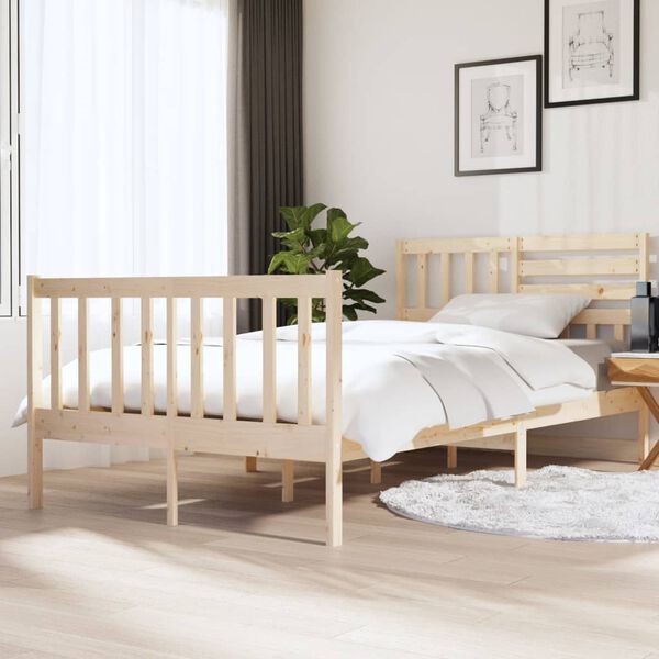 vidaXL Bed Frame without Mattress Small Double Solid Wood