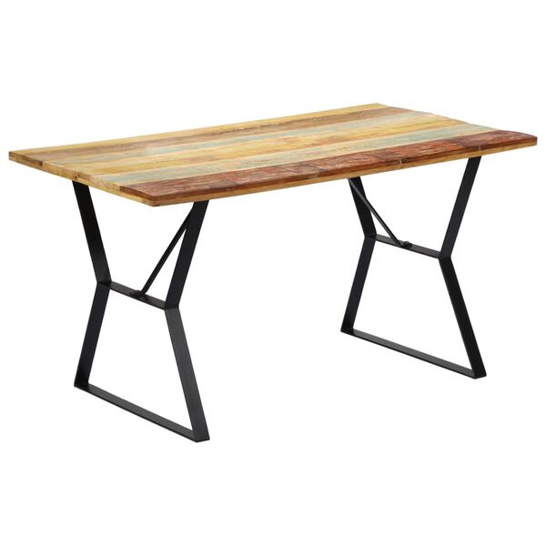 vidaXL Dining Table 140x80x76 cm Solid Reclaimed Wood