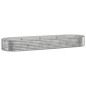 vidaXL Garden Raised Bed Galvanised Steel 322x100x36 cm Silver