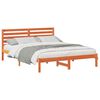 vidaXL Bed Frame with Headboard Wax Brown 160 x 200 cm Solid Pine Wood