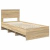 vidaXL Bed Frame with Headboard Sonoma Oak 90 x 200 cm Engineered Wood