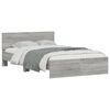vidaXL Bed Frame with Headboard and LED Grey Sonoma 120x200 cm