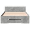 vidaXL Bed Frame with Drawer without Mattress Concrete Grey 100x200 cm