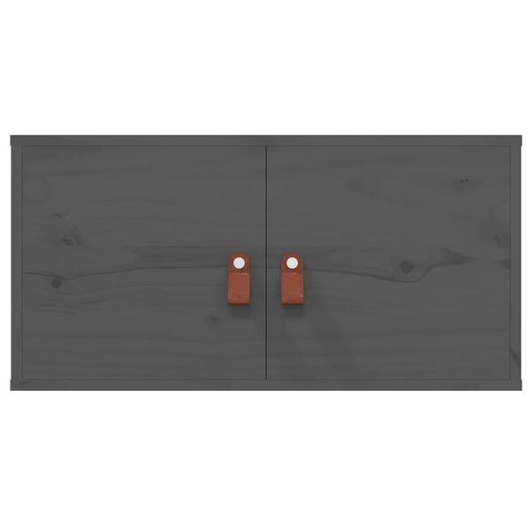 vidaXL Wall Cabinets 2 pcs Grey 60x30x30 cm Solid Wood Pine