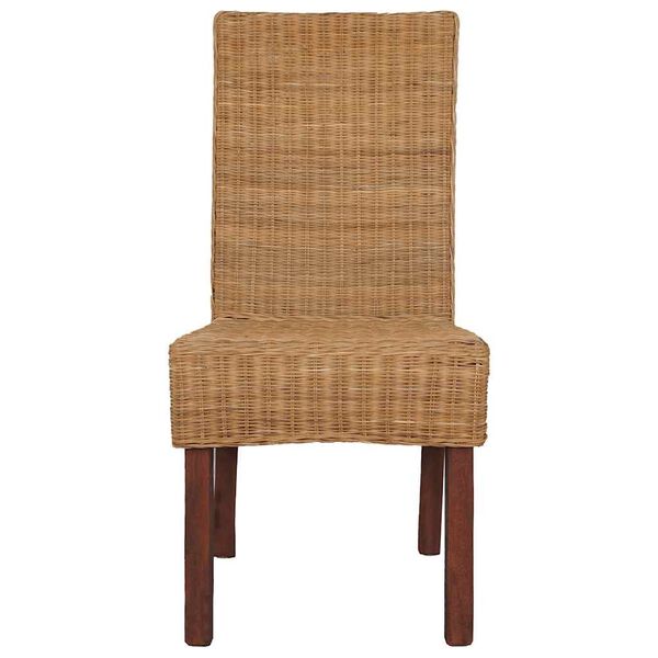 vidaXL Dining Chairs 6 pcs Brown Natural Rattan