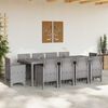 vidaXL Garden Dining Set 11 pcs Light Grey Polt rattan