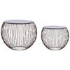 vidaXL Coffee Table | Set of 2 | Gold, White | Metal, MDF | Large, Small