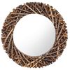 vidaXL Wall Mirror 60 cm Teak Round