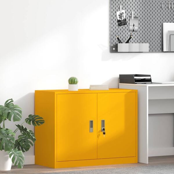vidaXL Storage Cabinet with Storage Mustard Yellow 90 x 40 x 70 cm