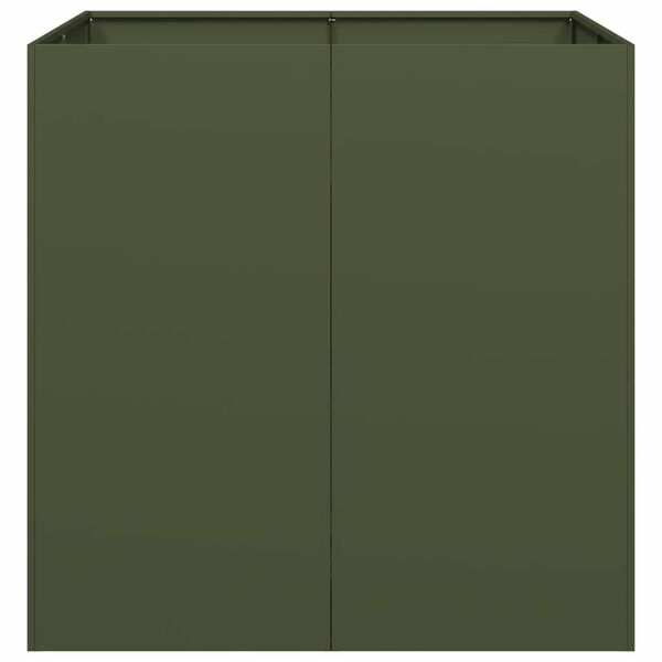 vidaXL Planter Olive Green 80x80x80 cm Steel