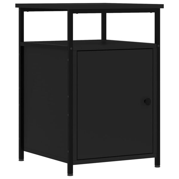 vidaXL Bedside Cabinet Black 40x42x60 cm Engineered Wood