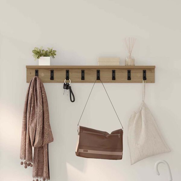 vidaXL Wall-Mounted Coat Rack Artisan Oak 80 x 10.5 x 10.5 cm