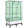 vidaXL Garden Planter with Greenhouse Cover&Wheels 2 pcs White PP