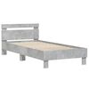vidaXL Bed Frame without Mattress with LED Lights Concrete Grey 90x200 cm