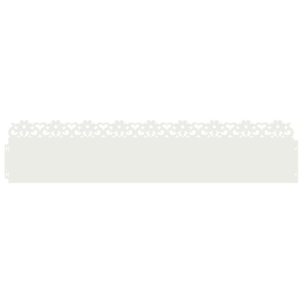 vidaXL Lawn Edgings 10 pcs White 103 x 0.05 x 22 cm Steel