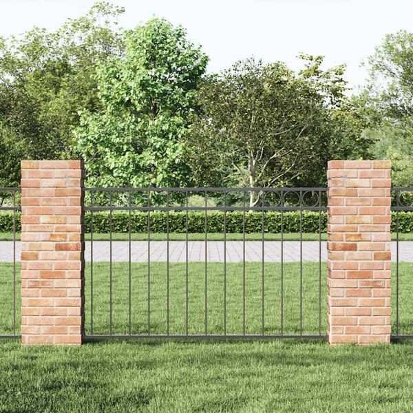 vidaXL Garden Fence Grey Steel