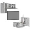 vidaXL 4 Piece TV Cabinet Set Concrete Grey Engineered Wood