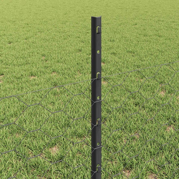 vidaXL Fence and Post Grey 0.5 x 100 m Steel