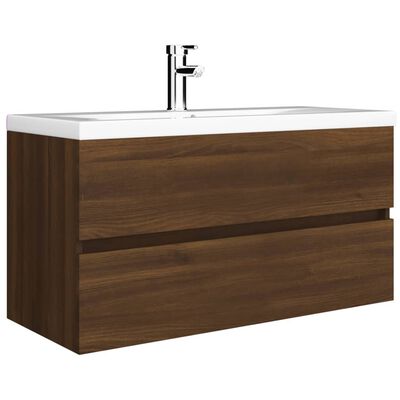 vidaXL Sink Cabinet Brown Oak 90x38.5x45 cm Engineered Wood