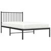 vidaXL Metal Bed Frame without Mattress with Headboard Black 100x190cm