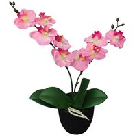vidaXL Artificial Orchid Plant with Pot 30 cm Pink