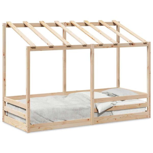 vidaXL Kids' Bed with Roof 75x190 cm Solid Wood Pine