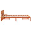 vidaXL Bed Frame with Headboard Wax Brown 120 x 200 cm Solid Pine Wood