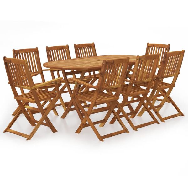 vidaXL 7 Piece Garden Dining Set Solid Wood Acacia