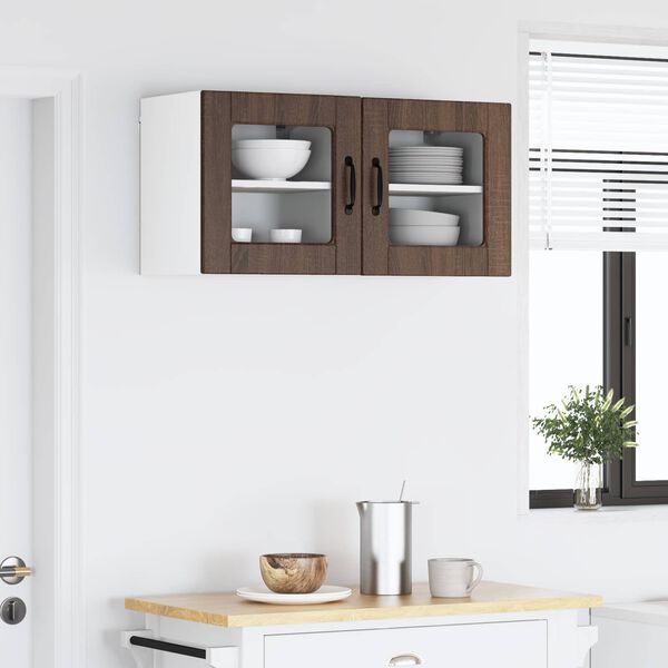 vidaXL Kitchen Cabinet 2 pcs Brown Oak 40 x 31 x 40 cm Engineered Wood