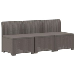 vidaXL 3-Seater Garden Sofa Rattan Look PP Light Grey