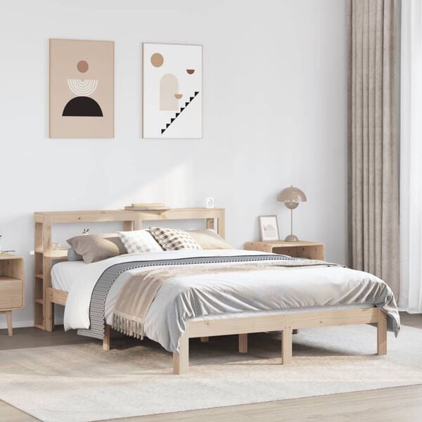 vidaXL Bed Frame with Headboard without Mattress 140x200 cm