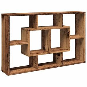 vidaXL Wall Shelf Old Wood 85x16x52,5 cm Engineered Wood