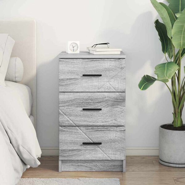 vidaXL Bedside Cabinet Grey sonoma 38 x 38 x 66 cm Engineered wood