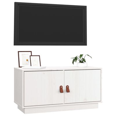 vidaXL TV Cabinet White 80x34x40 cm Solid Wood Pine