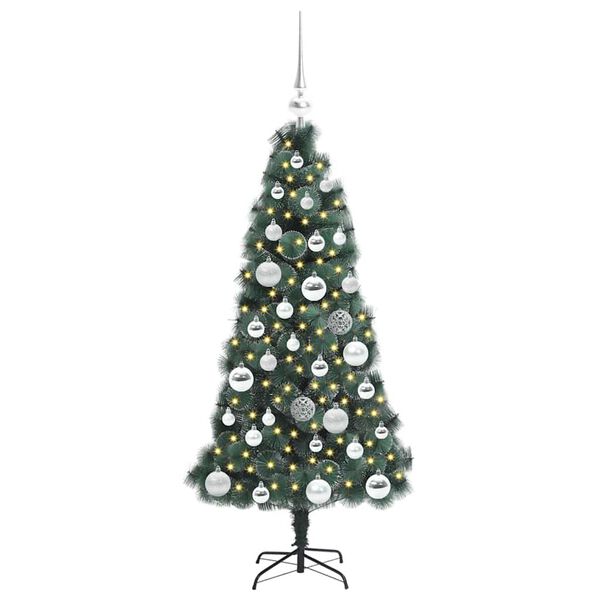 vidaXL Artificial Pre-lit Christmas Tree with Ball Set Green 120 cm