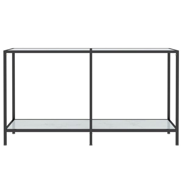 vidaXL Console Table White 140x35x75.5 cm Tempered Glass
