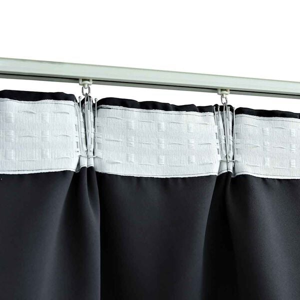 vidaXL Blackout Curtains with Hooks 2 pcs Black 140x245 cm