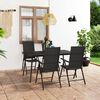 vidaXL 5 Piece Garden Dining Set Black