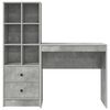 vidaXL Desk with Drawer 2 pcs Concrete Grey