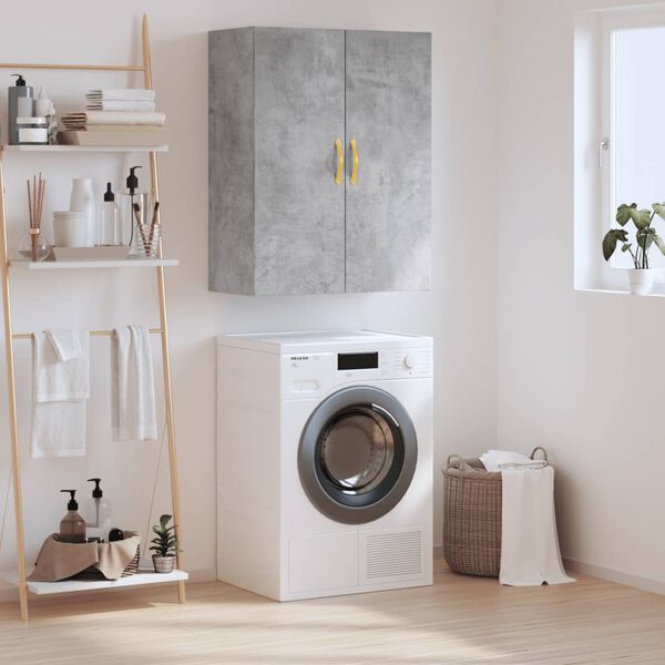 vidaXL Wall Mounted Cabinet Concrete Grey 69.5x34x90 cm