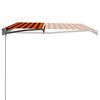 vidaXL Manual Retractable Awning 450x300 cm Orange and Brown