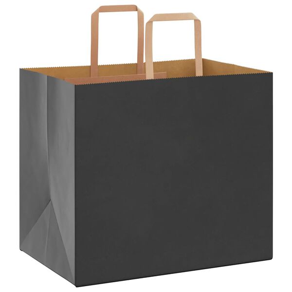vidaXL Paper Bags 50 pcs with Handles Black 32x22x28 cm