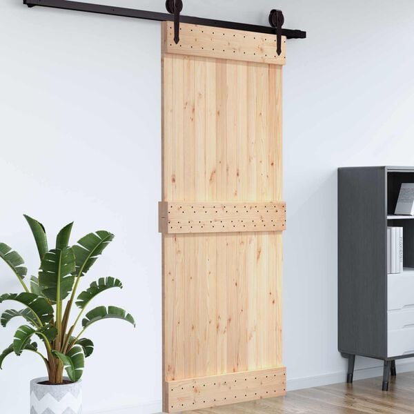 vidaXL Door NARVIK Natural 100 x 210 cm Solid Pine Wood