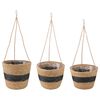 vidaXL 3 pcs Natural and Black &Oslash;26 x 19 cm 100% Seagrass