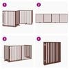 vidaXL Dog Gate with Door Foldable 4 Panels Brown 320 cm Poplar Wood