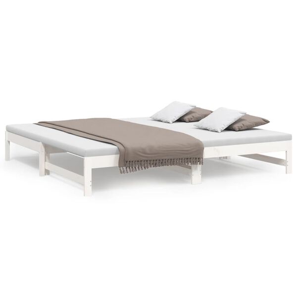 vidaXL Pull-out Day Bed without Mattress White 2x(100x200) cm